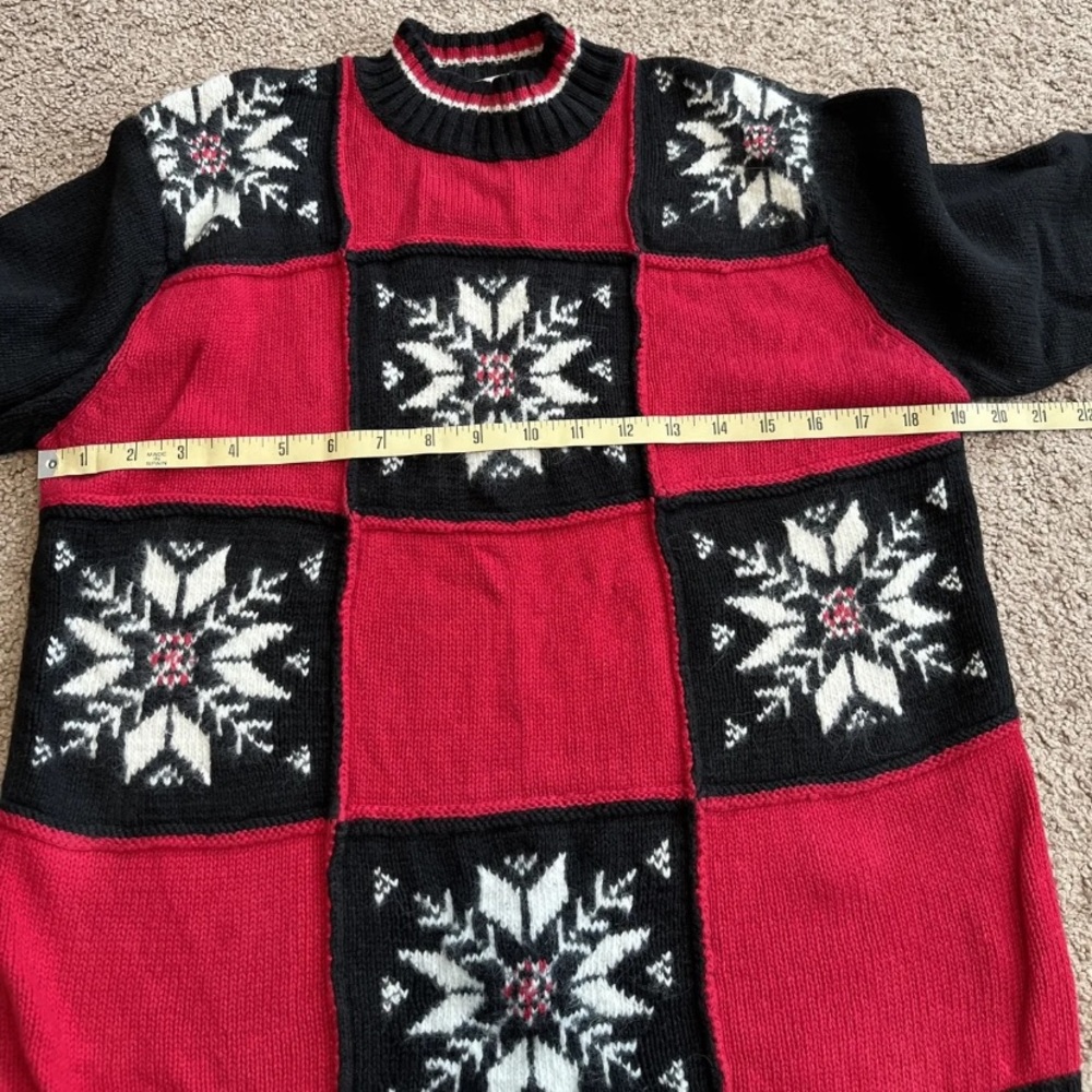 Vintage Patchwork Snowflake Christmas Sweater - image 5